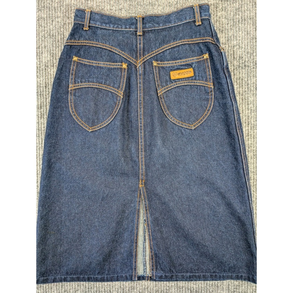 PS Gitano Denim Skirt Women's 8 Regular Indigo High Waist 25"